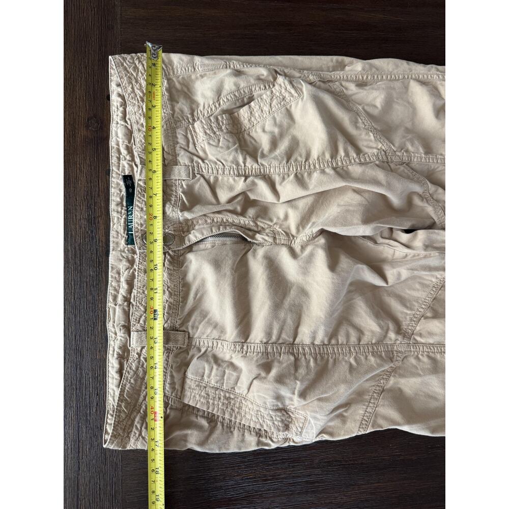 Lauren Ralph Lauren Pants Womens 10 Khaki Utility Safari Ruched Tie - Picture 6 of 9
